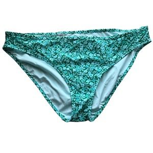 Aerie Bikini Bottoms High Rise Floral Blue Green Size XL NWT